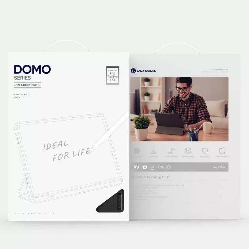 Dux Ducis Domo Case su atverčiamu dangteliu ir Smart Sleep funkcija, skirta Xiaomi Redmi Pad Pro (4G/5G)/Poco Pad 12.1 - Juoda