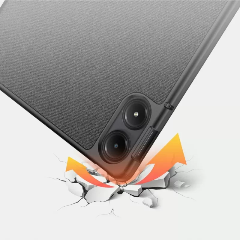 Dux Ducis Domo Case su atverčiamu dangteliu ir Smart Sleep funkcija, skirta Xiaomi Redmi Pad Pro (4G/5G)/Poco Pad 12.1 - Juoda