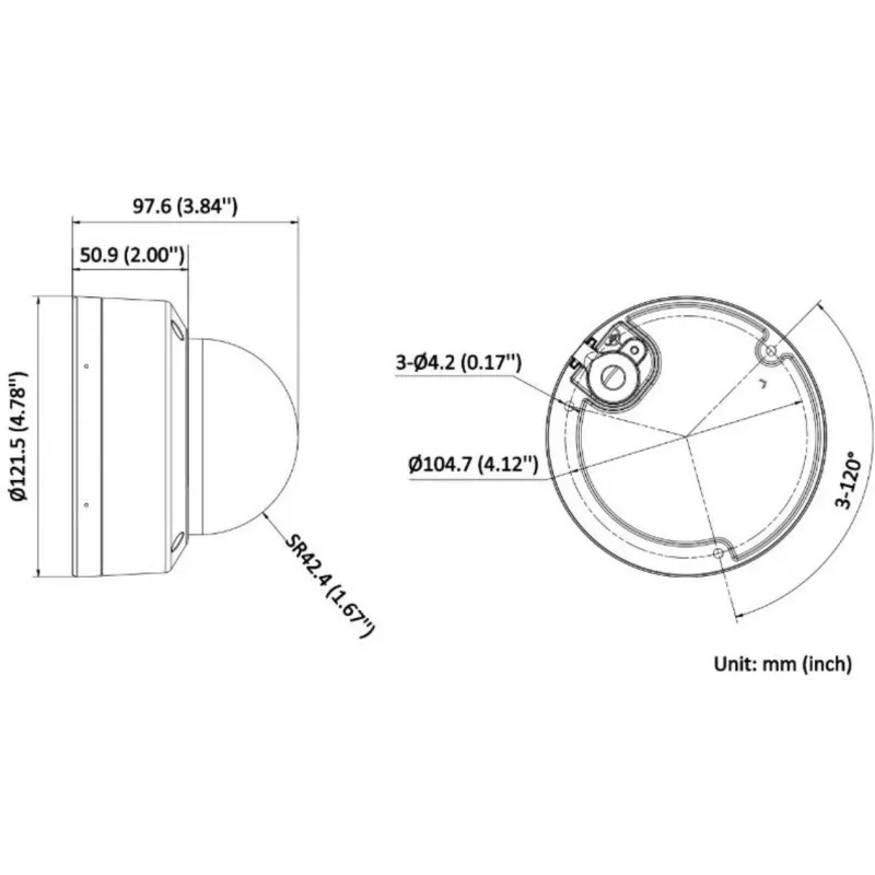 Hikvision DS-2CD2143G2-LI(2.8mm) PL 4MP AcuSense kupolinė IP kamera su 2,8 mm objektyvu, balta šviesa ir IR