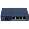 Hikvision DS-3D504TP-A nevaldomas pramoninis PoE jungiklis, 4 PoE+ prievadai, 1 SFP magistralė, 60W biudžetas