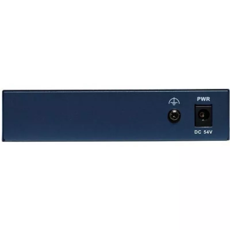 Hikvision DS-3D504TP-A nevaldomas pramoninis PoE jungiklis, 4 PoE+ prievadai, 1 SFP magistralė, 60W biudžetas