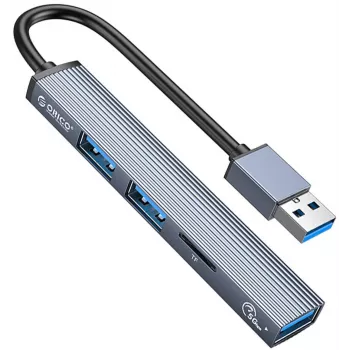 ORICO USB 3.0 4-Port USB-A Hub, 5Gbps, Juoda