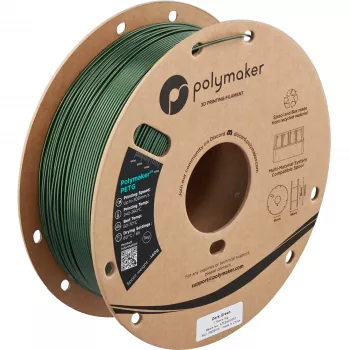 Polymaker PETG 3D spausdintuvo kaitinamoji gija, 1,75 mm, 1 kg, tamsiai žalia (PB05016)