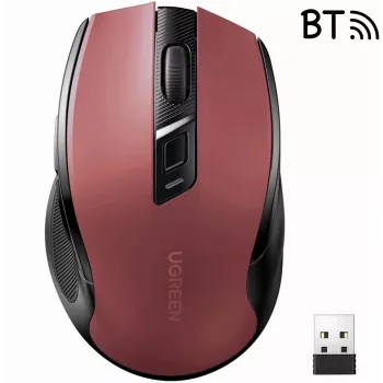 UGREEN MU006 Wireless Optical Mouse 2.4GHz / Bluetooth 5.0 4000 DPI - Red