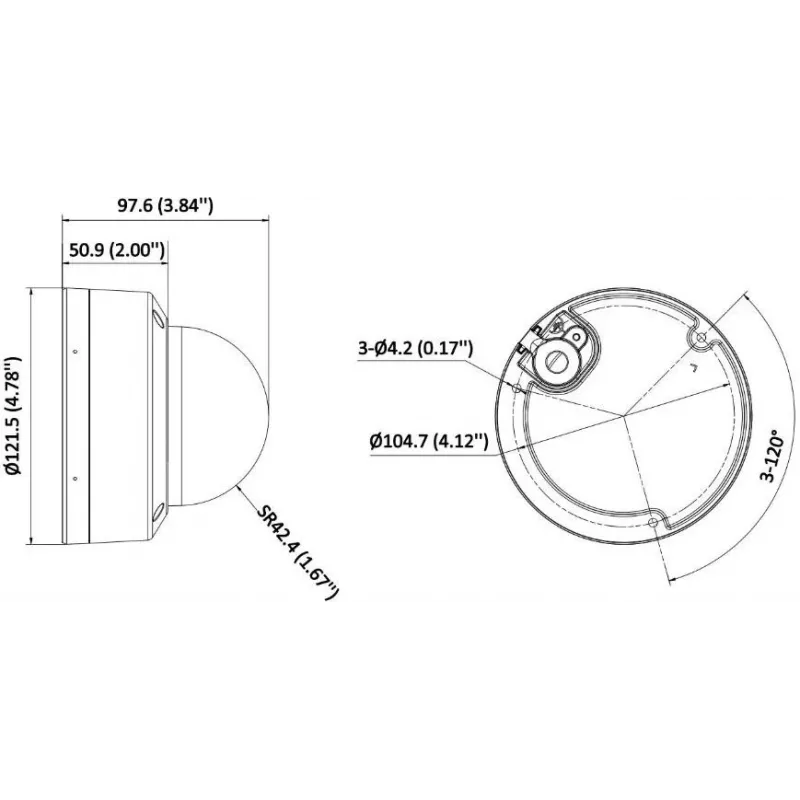 Hikvision DS-2CD1763G2-LIZU(2.8-12mm) 6MP lauko kupolinė IP kamera su motorizuotu varifokaliniu objektyvu, PoE, IR, įmontuotu mikrofonu