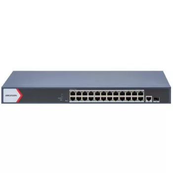 Hikvision DS-3E1526P-EI/M 26 prievadų Gigabit PoE+ valdomas jungiklis su 24 PoE prievadais ir 2 SFP lizdais