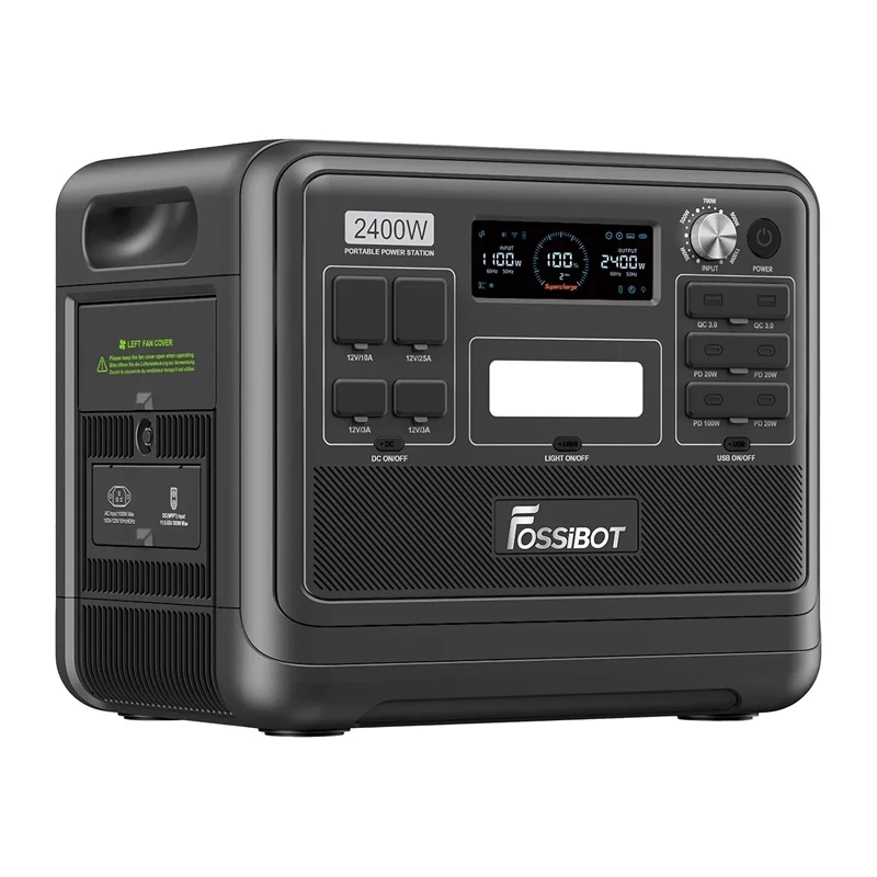 FOSSIBOT F2400 2400W įkrovimo stotis, juoda