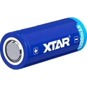 XTAR 26650 3.7V 5200mAh apsaugota įkraunama ličio jonų baterija (mygtukinis viršus)