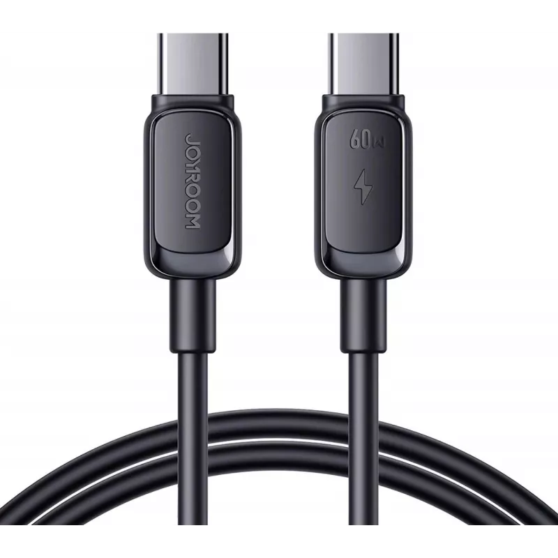 Joyroom USB-C į USB-C greitojo įkrovimo laidas S-CC100A141B 120cm 60W 5A juodas
