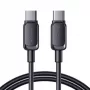 Joyroom USB-C į USB-C greitojo įkrovimo laidas S-CC100A141B 120cm 60W 5A juodas
