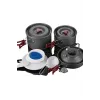 FIREMAPLE Cookware Set FMC-209 - 9 dalių stovyklavimo indų rinkinys su nepridegančia keptuve, puodais, dubenėliais ir tinkliniu krepšiu