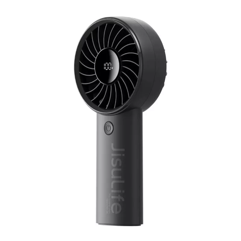 JISULIFE Handheld Fan 4 Black - Nešiojamas USB įkraunamas mini ventiliatorius su 3 greičiais, sulankstomu dizainu