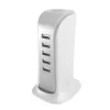 Dudao 5x USB įkroviklis su integruotu EU maitinimo laidu baltas (A5EU)