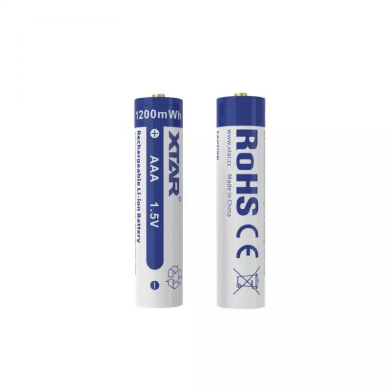 XTAR AAA 1.5V 750mAh Įkraunama Ličio jonų baterija (4 vnt. pakuotė) su apsauga
