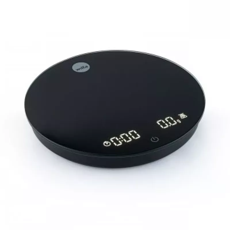 WILFA UNIFORM COFFEE SCALE - Skaitmeninės kavos svarstyklės su laikmačiu, Bluetooth, 2000g talpa, 0,1g tikslumu, juodos spalvos