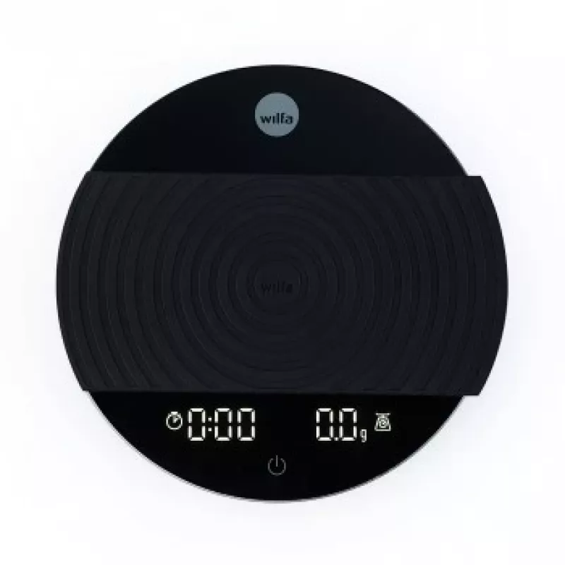 WILFA UNIFORM COFFEE SCALE - Skaitmeninės kavos svarstyklės su laikmačiu, Bluetooth, 2000g talpa, 0,1g tikslumu, juodos spalvos