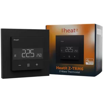 HEATIT Z-TRM6 Black Matt Z-Wave termostatas 3600W 16A 868.4 MHz