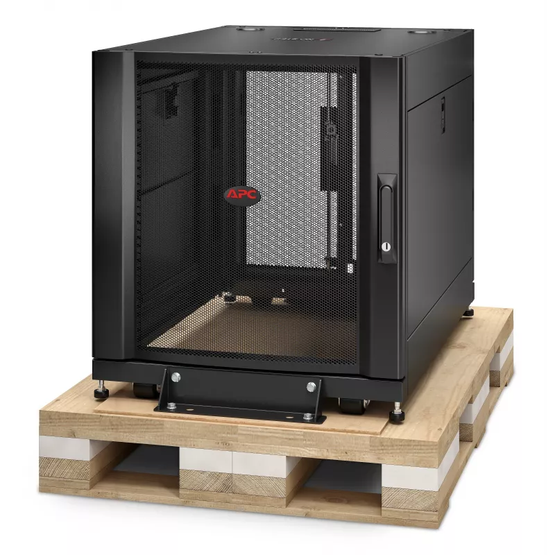 APC NetShelter SX 12U Server Rack Enclosure 600mm x 900mm su šoninėmis plokštėmis, juoda, smūgiams atspari pakuotė