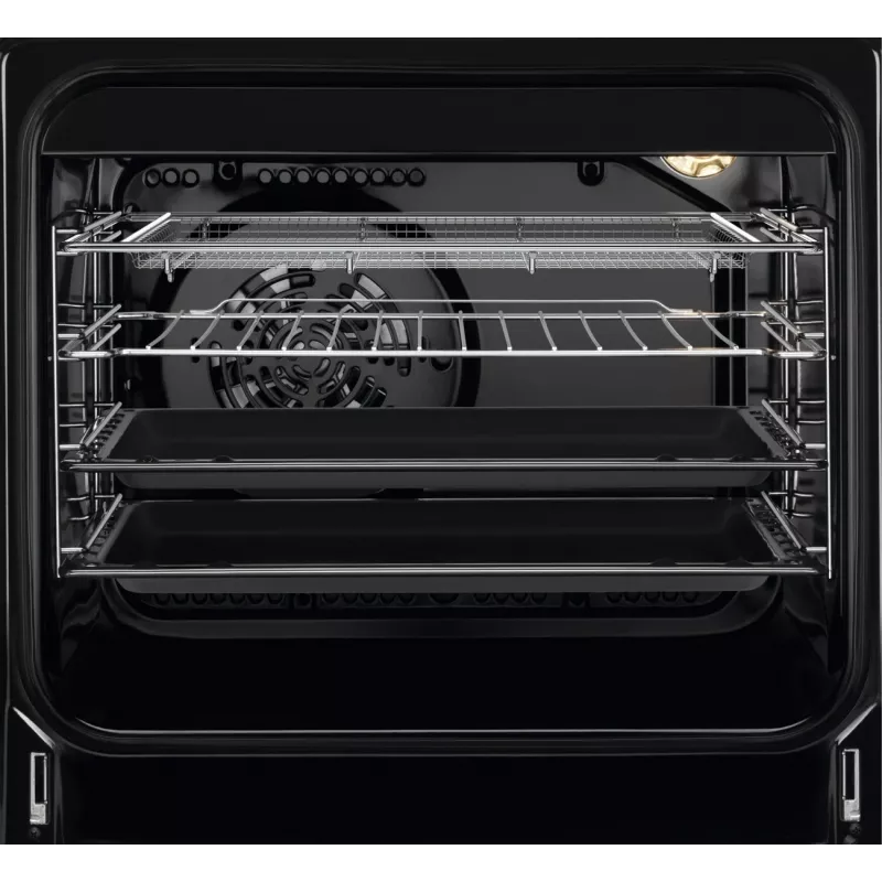 AEG CCB56491BW Laisvai pastatoma elektrinė viryklė su keramine kaitlente, 73L ventiliatoriaus orkaite ir 39L įprastine orkaite, balta