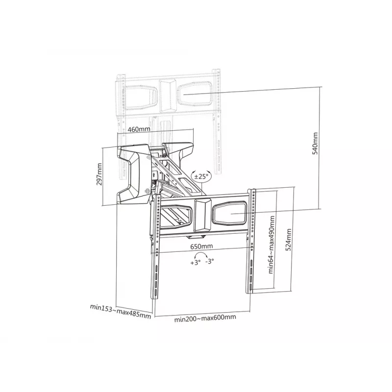 MULTIBRACKETS M Motorized Pull Down Full Motion FlexArm 37-70