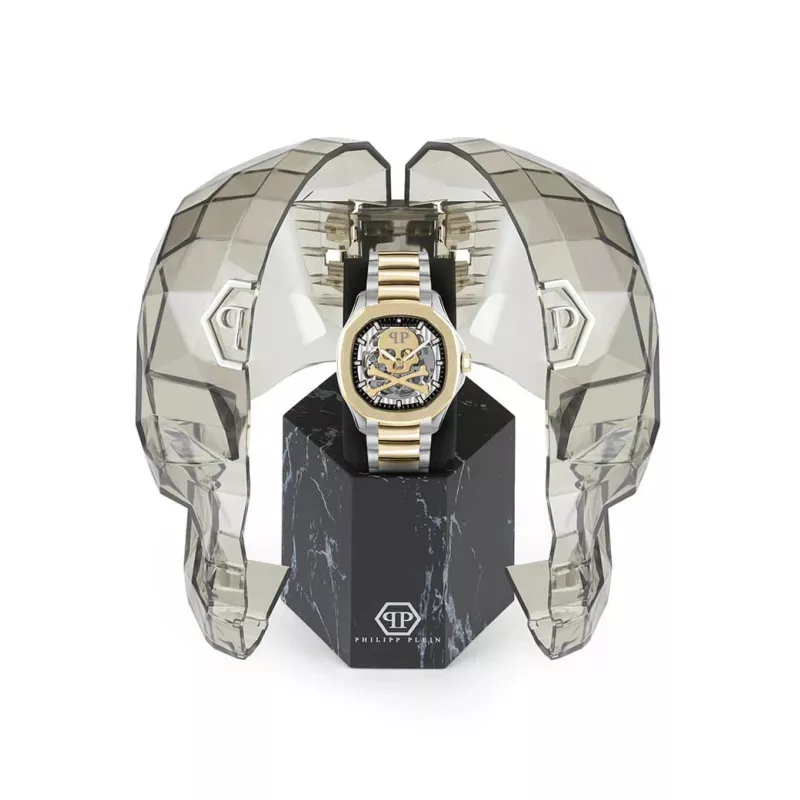 Philipp Plein The $keleton vyrų automatinis laikrodis PWRAA0323 42mm juodas silikonas