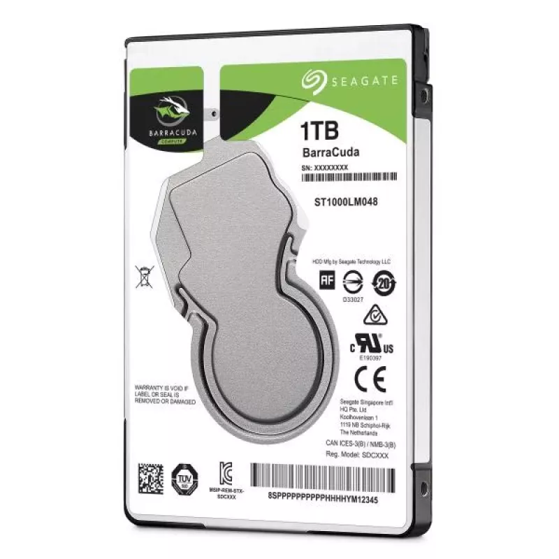 Seagate BarraCuda 1 TB vidinis kietasis diskas 2.5 inch SATA III 5400 RPM 128 MB talpykla (ST1000LM048)