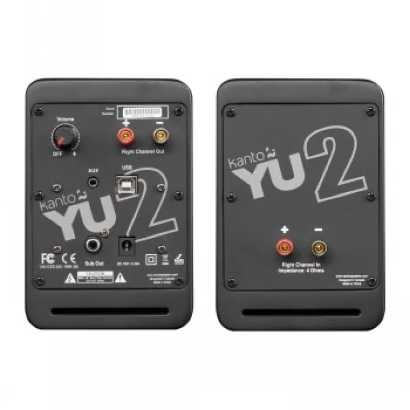 Kanto Audio YU2MB-CG 3-jų garsiakalbių aktyvūs garsiakalbiai su USB DAC ir 3,5 mm AUX - matinė juoda (įsk. C ir G tipo maitinimo laidus)