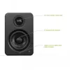 Kanto Audio YU2MB-CG 3-jų garsiakalbių aktyvūs garsiakalbiai su USB DAC ir 3,5 mm AUX - matinė juoda (įsk. C ir G tipo maitinimo laidus)