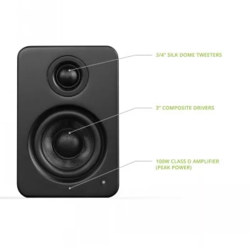 Kanto Audio YU2MB-CG 3-jų garsiakalbių aktyvūs garsiakalbiai su USB DAC ir 3,5 mm AUX - matinė juoda (įsk. C ir G tipo maitinimo laidus)