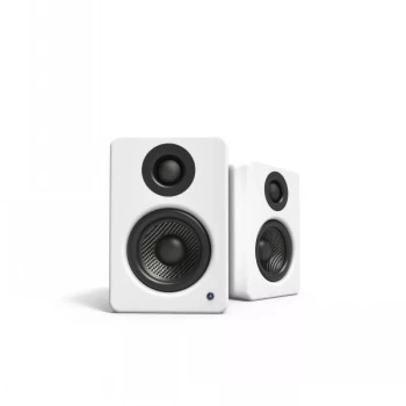 KANTO AUDIO YU2MW-CG Aktyvūs lentyniniai garsiakalbiai su USB DAC ir 3,5 mm AUX - Matinė balta (įsk. C ir G tipo maitinimo laidus)