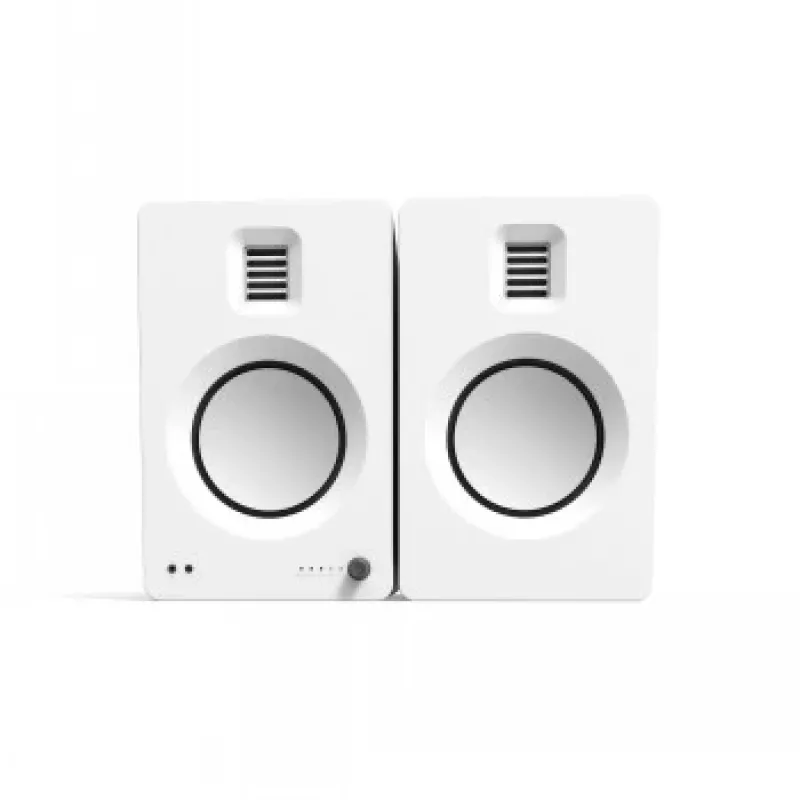 KANTO AUDIO TUKMW-FG Premium Powered Speaker su ausinių išvestimi, USB DAC, įmontuotu fono priešstiprintuvu, Bluetooth, matinė balta (su F ir G tipo maitinimo laidais)