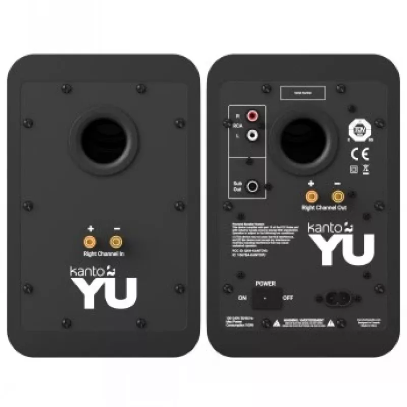 KANTO AUDIO YU-CG Aktyvūs lentyniniai garsiakalbiai su Bluetooth ir RCA įėjimu - juoda vinilo danga (įsk. C ir G tipo maitinimo laidus)