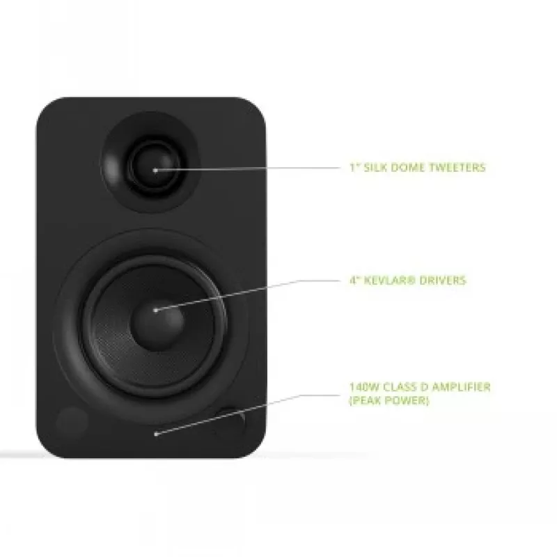 KANTO AUDIO YU-CG Aktyvūs lentyniniai garsiakalbiai su Bluetooth ir RCA įėjimu - juoda vinilo danga (įsk. C ir G tipo maitinimo laidus)