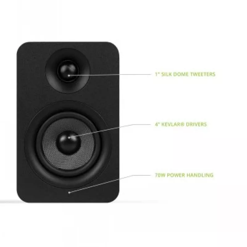 KANTO AUDIO YUP4 Pasyvūs Lentyniniai Garsiakalbiai - Juodi (Pora)
