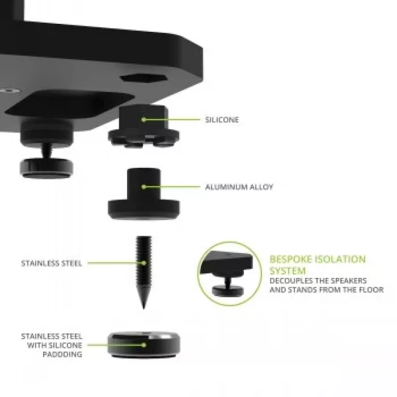 Kanto Audio 22 Tall Fillable Speaker Stands su izoliacinėmis kojelėmis - juoda (pora)