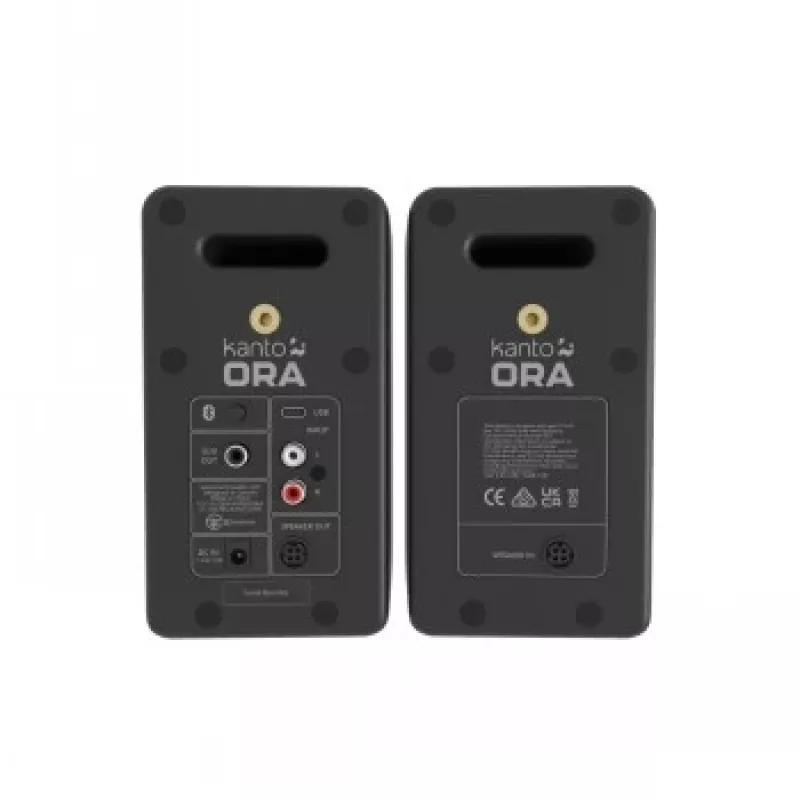 KANTO AUDIO 100W aktyvūs etaloniniai staliniai garsiakalbiai su Bluetooth - juodi, pora (įskaitant Type C maitinimo laidą)