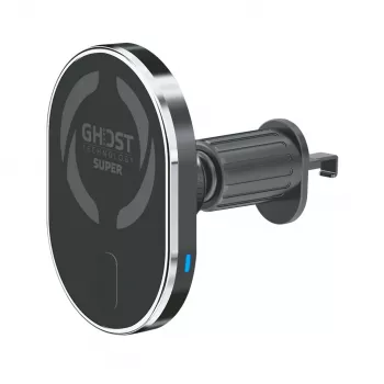 CELLY MagSafe automobilinis laikiklis su belaidžiu įkrovimu - 15W Qi greitas įkrovimas, ventiliacijos angos laikiklis, 360° sukimas, juodas
