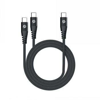 CELLY USB-C į 2 USB-C laidas 100W Power Delivery