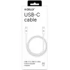 CELLY USBCUSBCCOTT - USB-C į USB-C medvilninis pintas laidas baltas (Power Delivery)