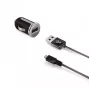CELLY automobilinis įkroviklis Turbo su Micro USB kabeliu 2.4A 100cm juodas