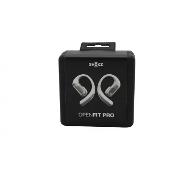 Shokz OpenFit Pro White - Atviros ausies tikrai belaidės ausinės su DirectPitch technologija, Bluetooth 5.3, IP54, 28h baterija