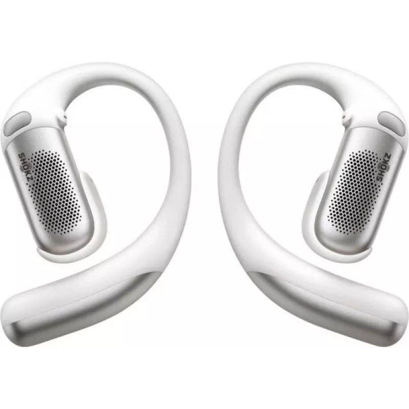 Shokz OpenFit Pro White - Atviros ausies tikrai belaidės ausinės su DirectPitch technologija, Bluetooth 5.3, IP54, 28h baterija