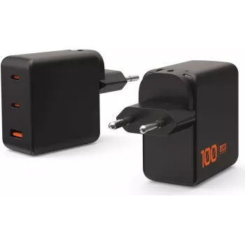UAG SRGE Charger 100W GaN Wall Charger su 2x USB-C ir 1x USB-A, EU/UK/US kištukai (juoda)