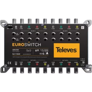 TELEVES EuroSwitch 9 įėjimų multiswitch stiprintuvas 27/31 dB (719609)