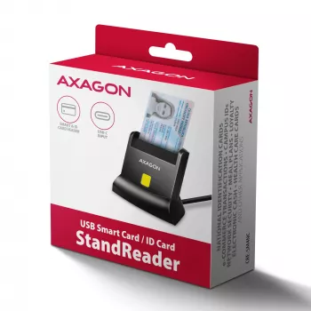 AXAGON CRE-SM4NC USB-C Smart Card Stand Reader - Juoda