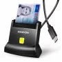 AXAGON CRE-SM4NC USB-C Smart Card Stand Reader - Juoda