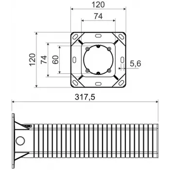 KOPOS KEZ-300_KB Įleidžiamoji jungiamoji dėžė šilumos izoliacijos sistemoms (ETICS/EIFS) - Oranžinė, 300 mm izoliacijos storis