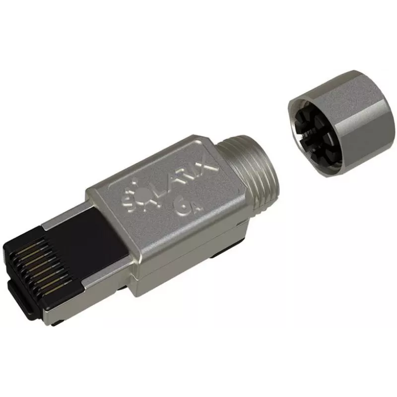 SOLARIX Pramoninis RJ45 Cat.6A STP Įrankiams nereikalaujantis Jungtis, 1 Vnt., Juoda/Sidabrinė