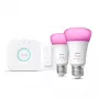 Philips Hue White and Color Ambiance Starter Set E27 2x lemputės + tiltas + reguliatorius