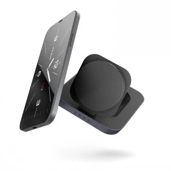 ZENS Magnetic Nightstand Charger - 20W belaidis įkrovimo stovas, skirtas iPhone ir AirPods (juodas)